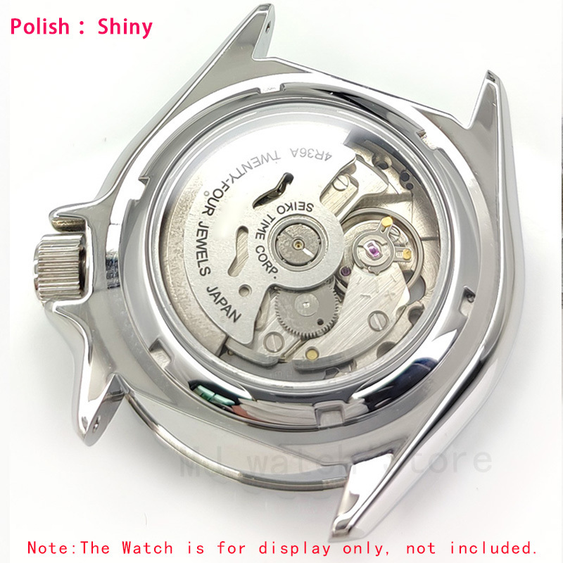 Brushed Shiny Caseback Sapphire Crystal Transparent Steel Watch Case Back For SKX007 NH35 NH36 With O Ring gasket Parts 220617