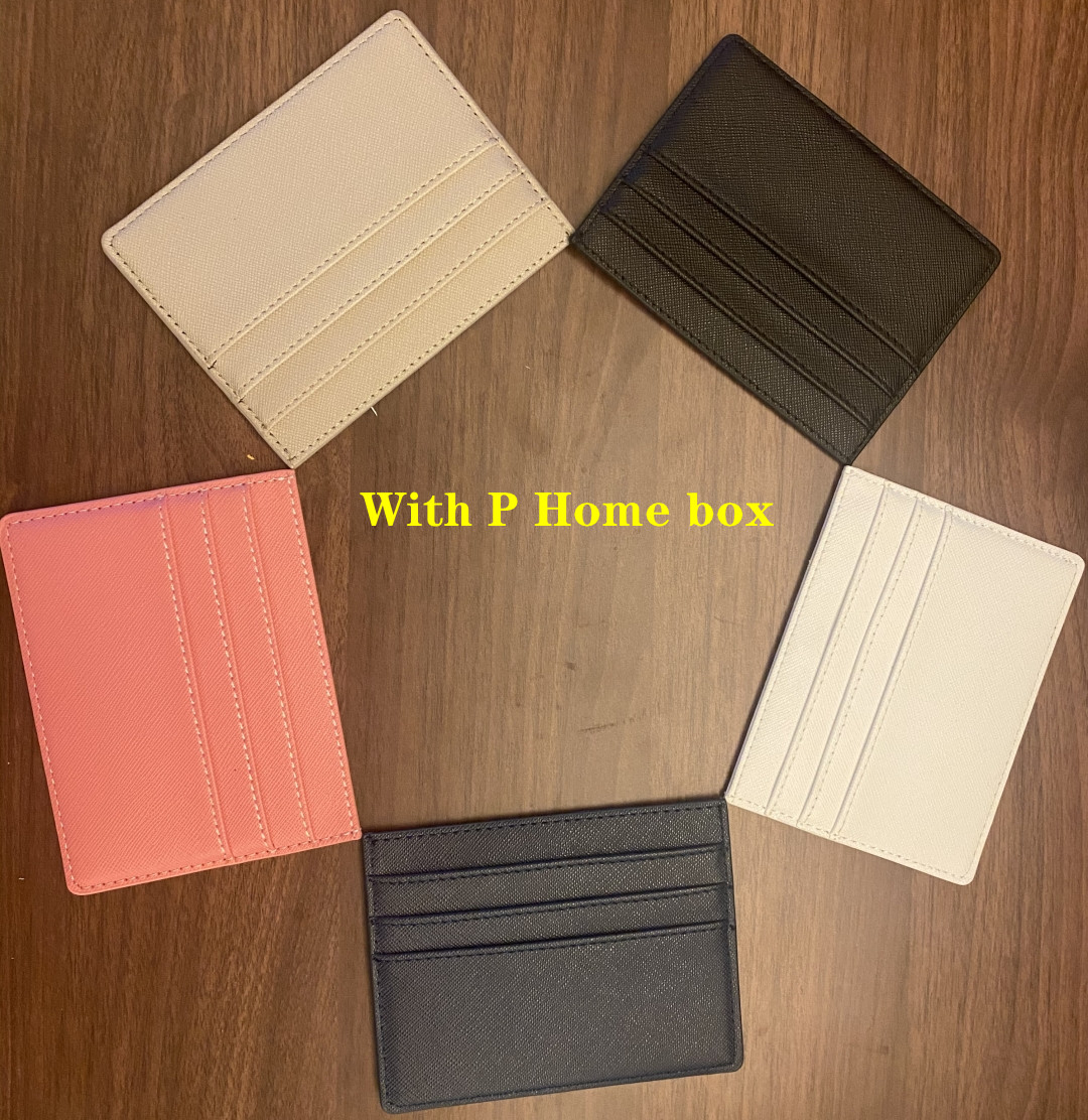 luxury Designer Top quality Card Holders Genuine Leather purse Fashion Womens men Purses With Box Double sided Credit Cards Coin Mini Wallets P50