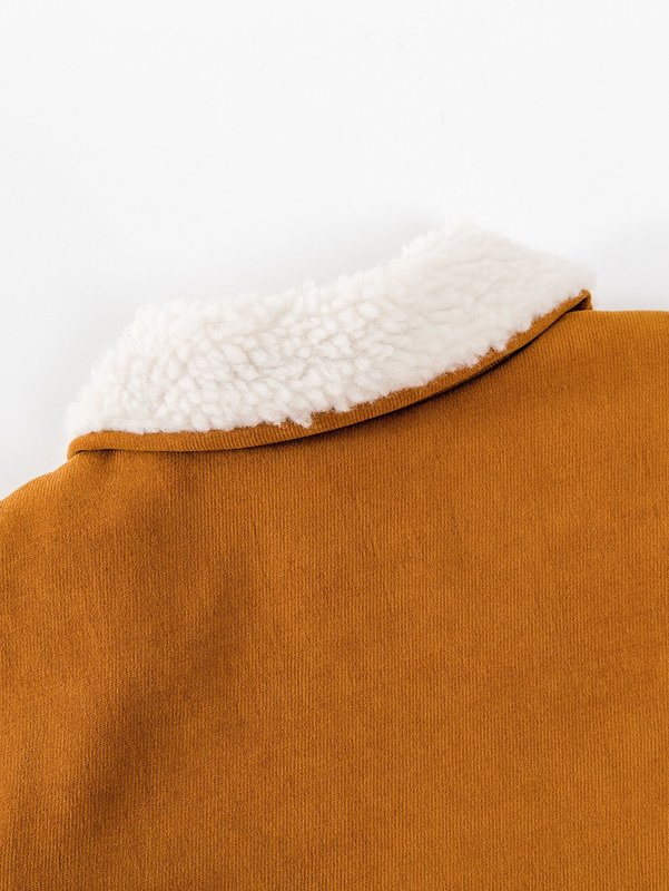 Toddler Boys Borg Collar Single Breasted Coat SHE