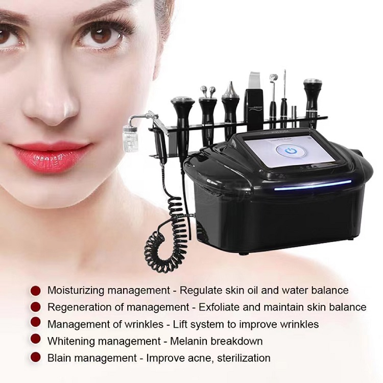 New 9 IN 1 Weight Loss Blackhead Acne Removal Facial deep cleansing scrub microcurrent machines RF ultrasound face lift Multi-Functional beauty machin