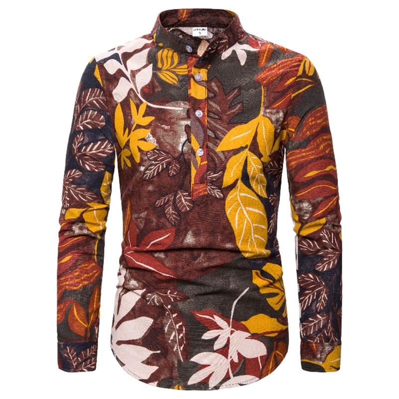 Men' Casual Shirts Vintage Tree Leaf Print Cotton Linen Shirt Men 2022 Mandarin Collar Dress Mens Slim Fit Long Sleeve XXLMen, As picture show
Men' Casual Shirts Vintage Tree Leaf Print Cotton Linen Shirt Men 2022 Mandarin Collar Dress Mens Slim Fit Long Sleeve XXLMen, As picture show