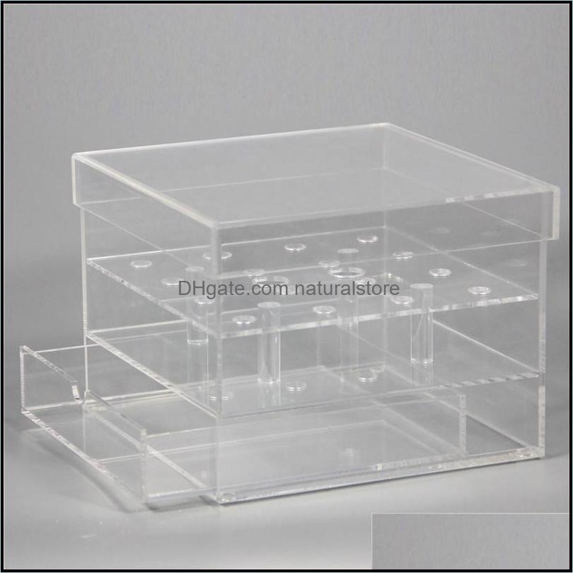 Jewelry Boxes Packaging Display New Clear Acrylic Rose Flower Box With Der Makeup Organizer Valentines Day Wedding Gift Er Wholesale Drop