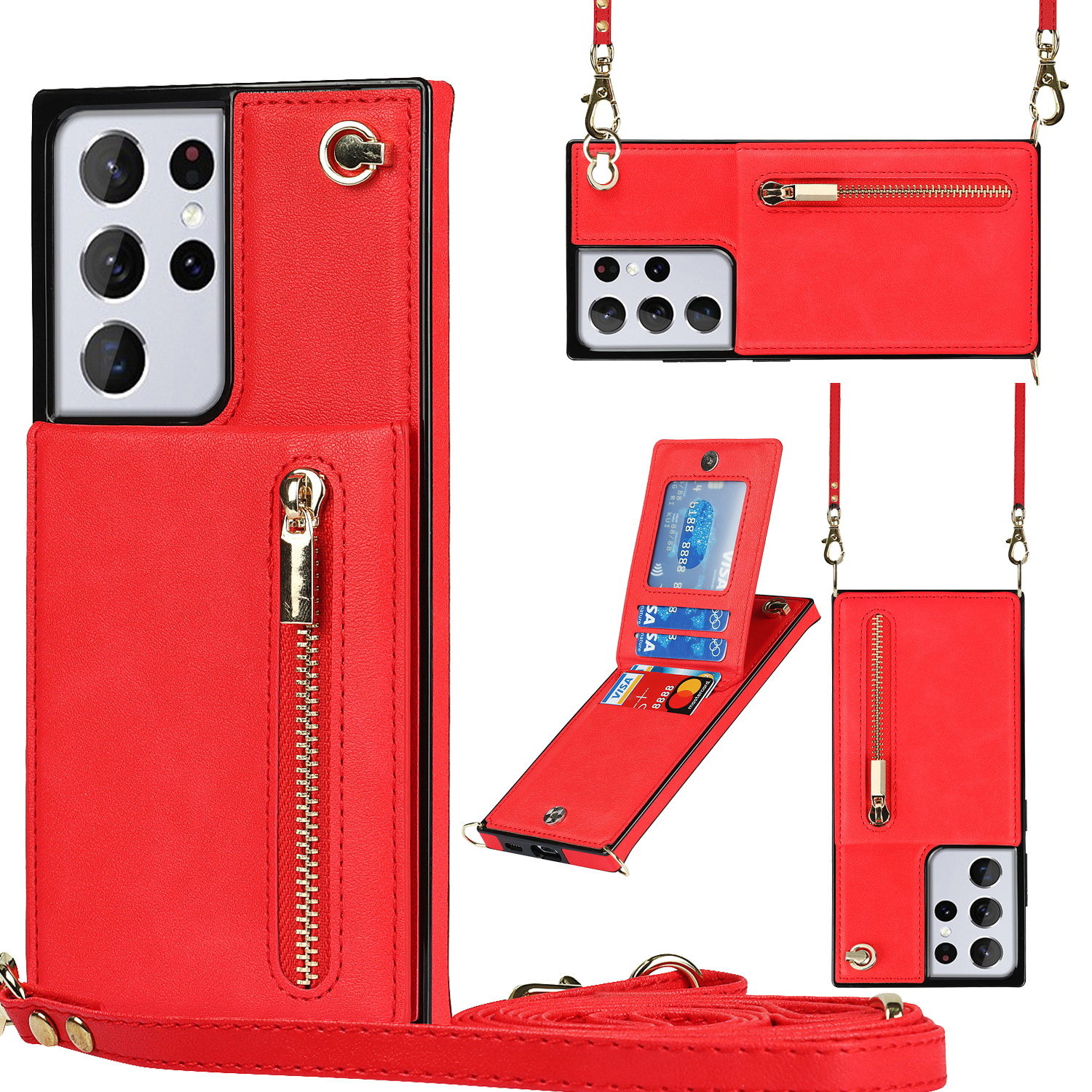 Shockproof Phone Cases for Samsung Galaxy S22 S21 S20 Note20 Ultra Note10 Plus Skin Feeling PU Leather Cross-body Case with Zipper Coin Purse and Shoulder Strap, Black
Shockproof Phone Cases for Samsung Galaxy S22 S21 S20 Note20 Ultra Note10 Plus Skin Feeling PU Leather Cross-body Case with Zipper Coin Purse and Shoulder Strap, Black