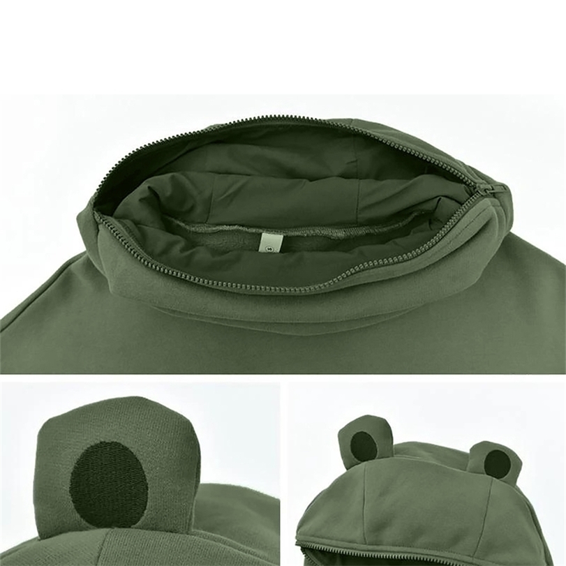 Autumn/Winter Frog Women' Sweater Solid Color Hooded Flap Pocket Casual Fashion Lazy Wind Loose Top 220812, Green
Autumn/Winter Frog Women' Sweater Solid Color Hooded Flap Pocket Casual Fashion Lazy Wind Loose Top 220812, Green
