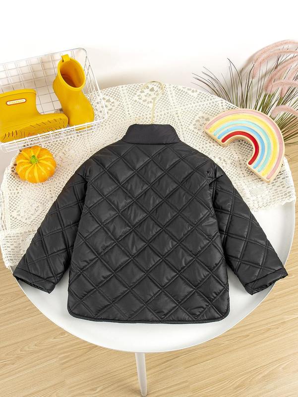 Toddler Boys 1pc Dual Pocket Drop Shoulder Quilted Coat SHE