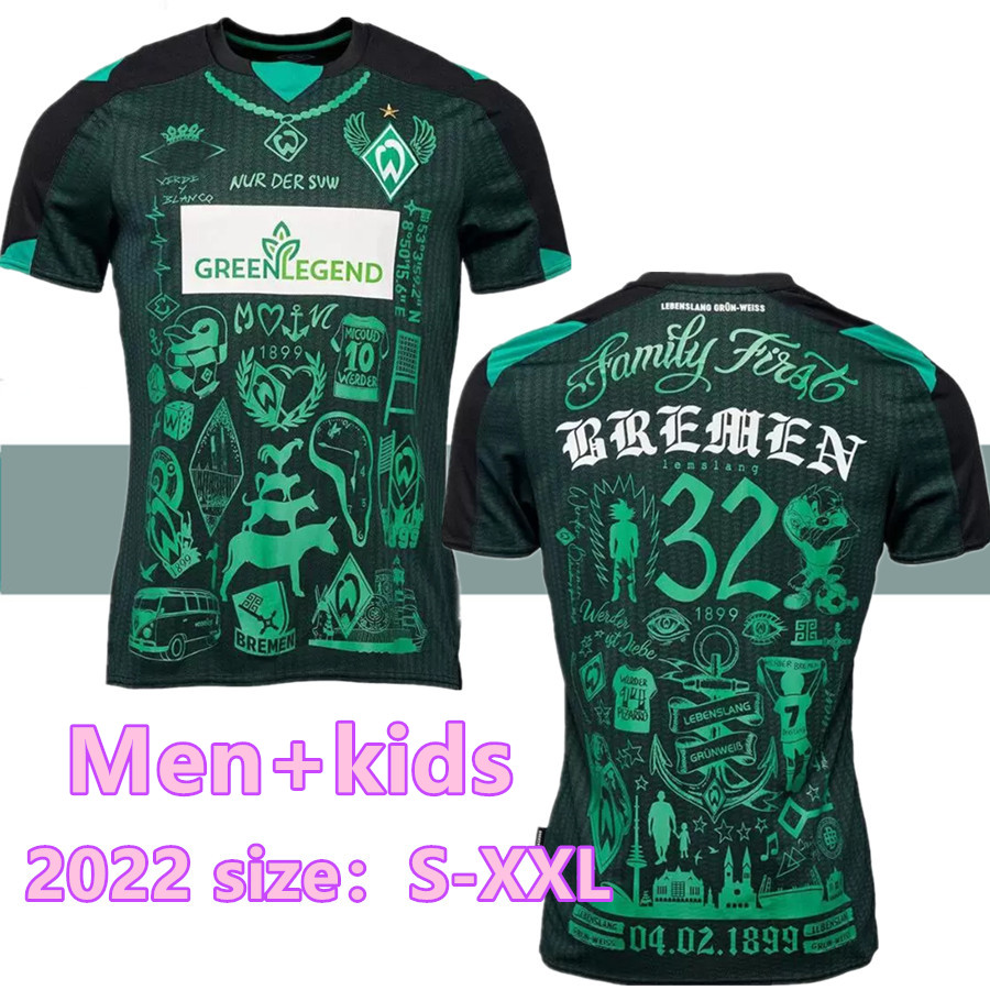 2022 Werder Bremen SPECIAL SOCCER JERSEY Marvin Ducksch Leonardo Bittencourt BLACK GREEN 21 22 How Deep is Your Love FOOTBALL SHIRTS TOP THAILAND QUALITY men kids, 21/22 special
2022 Werder Bremen SPECIAL SOCCER JERSEY Marvin Ducksch Leonardo Bittencourt BLACK GREEN 21 22 How Deep is Your Love FOOTBALL SHIRTS TOP THAILAND QUALITY men kids, 21/22 special
