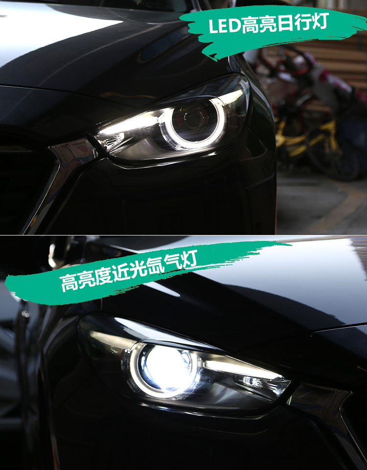 Head Light For Mazda 3 Axela LED Headlight 2014-18 LED Running Lights Angel Eye High Beam Lens Turn Signal Lamp