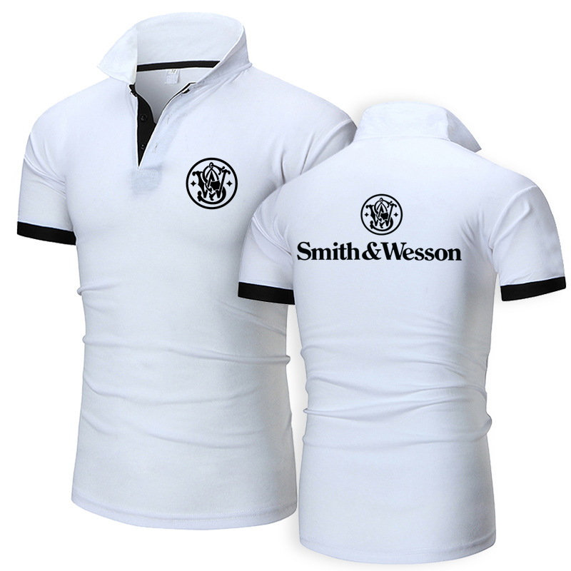 Summer Selling Smith Wesson Print Custom Made Men Short Sleeve T Shirt Casual Fashion Man Polo Shirt T-shirt Tops 220620