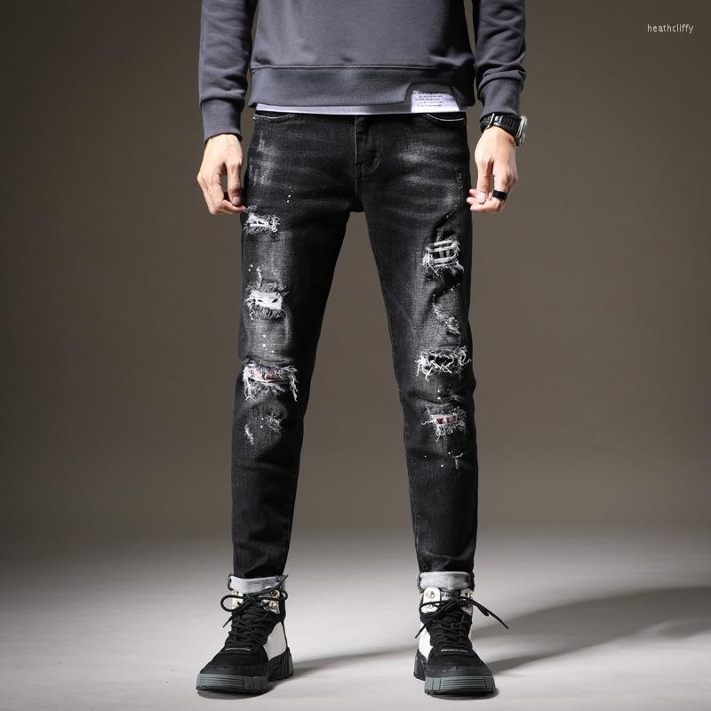 Men's Jeans Fall Ripped Men's Slim Feet Black Net Red Trend Casual Pants JeansMen's Heat22
Men's Jeans Fall Ripped Men's Slim Feet Black Net Red Trend Casual Pants JeansMen's Heat22