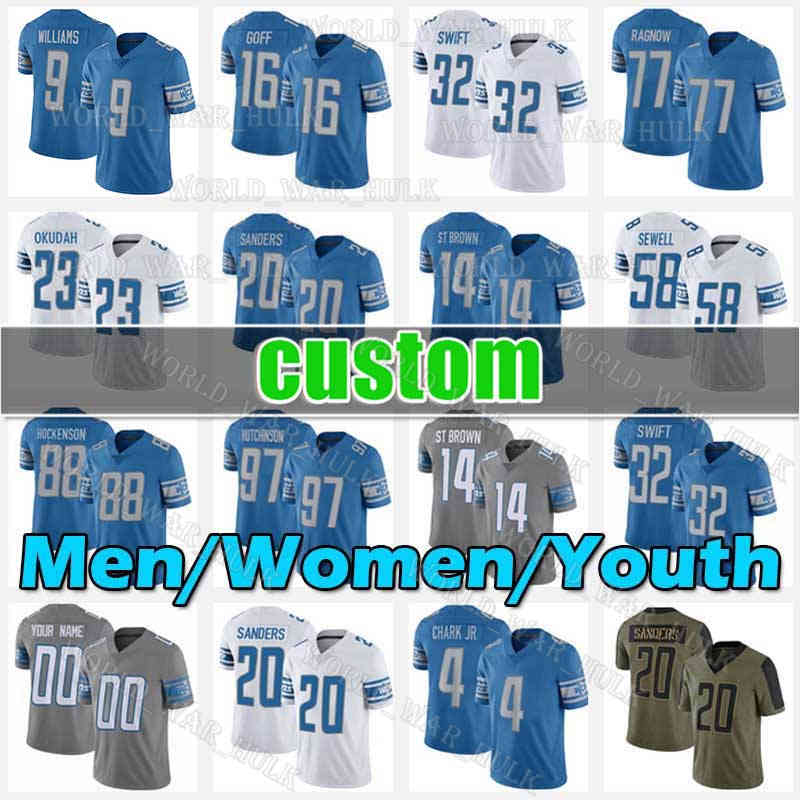 Amon-Ra St. Brown Football Jersey Aidan Hutchinson TJ Hockenson Barry Sanders Detroits DAndre Swift Jared Goff Lions Frank Ragnow DJ Chark Jr Jeff Okudah Penei Sewell, Men custom (x s)
Amon-Ra St. Brown Football Jersey Aidan Hutchinson TJ Hockenson Barry Sanders Detroits DAndre Swift Jared Goff Lions Frank Ragnow DJ Chark Jr Jeff Okudah Penei Sewell, Men custom (x s)