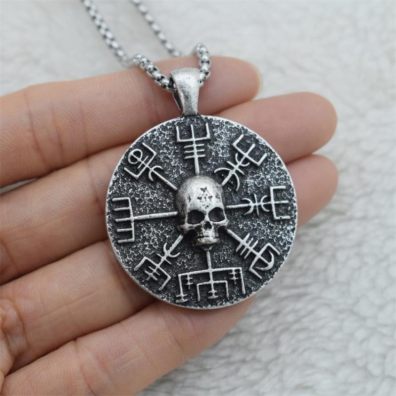 Chains Viking Vegvisir Compass Skull Pendant Necklace For Men's Icelandic JewelryChains
Chains Viking Vegvisir Compass Skull Pendant Necklace For Men's Icelandic JewelryChains