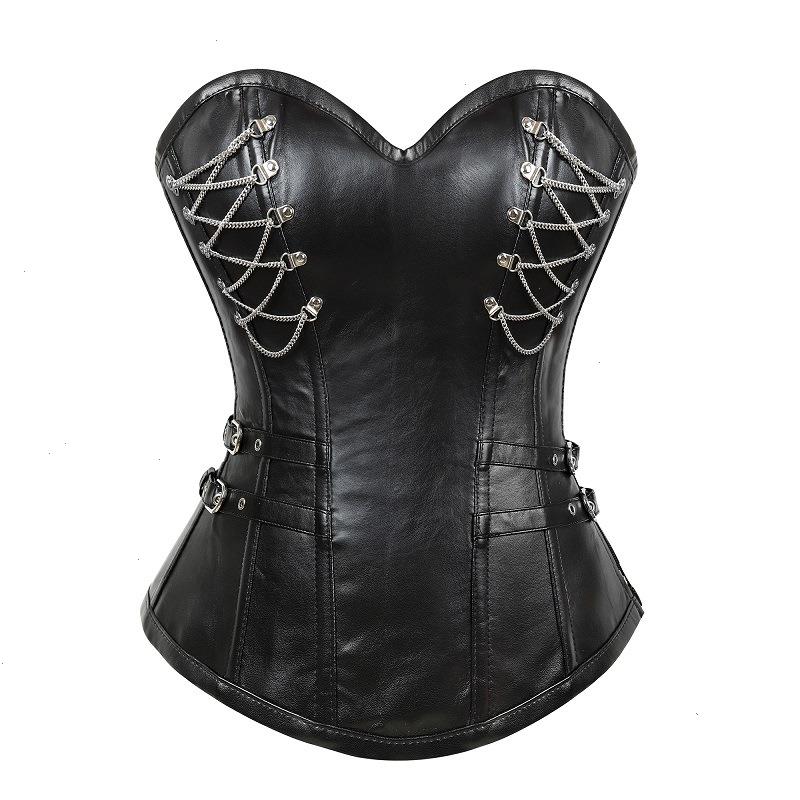 Gothic Women Faux Pu Shapers Leather Overbust Corset Steampunk Black Corsets Top Sexy Lingerie Waist Trainer Body Shaper Cincher
Gothic Women Faux Pu Shapers Leather Overbust Corset Steampunk Black Corsets Top Sexy Lingerie Waist Trainer Body Shaper Cincher