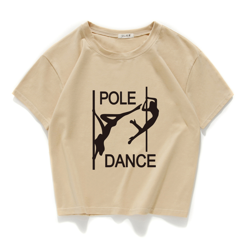 pole dance graphic funny casual women crop top 100% cotton short T Shirt Women Camisetas Verano Mujer clothes harajuku 220321