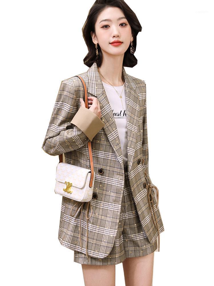 Women' Two Piece Pants Fashion Women 2 Set Summer Spring Formal Business Work Wear Pant Suit Khaki Plaid Blazer Jacket And Trouser, Plaid pant suit
Women' Two Piece Pants Fashion Women 2 Set Summer Spring Formal Business Work Wear Pant Suit Khaki Plaid Blazer Jacket And Trouser, Plaid pant suit