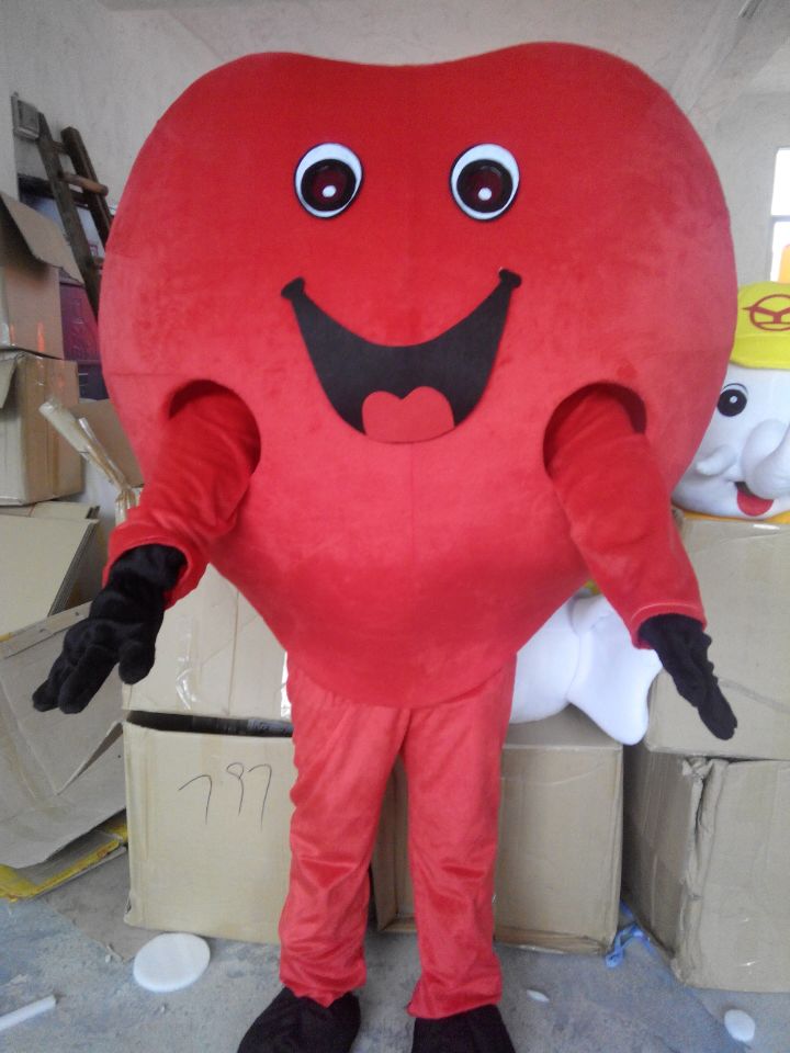 Mascot doll costume Adult Red Heart cartoon Mascot Costume Fancy Dress for Halloween Christmas performance Party Festival Mascot outfit can