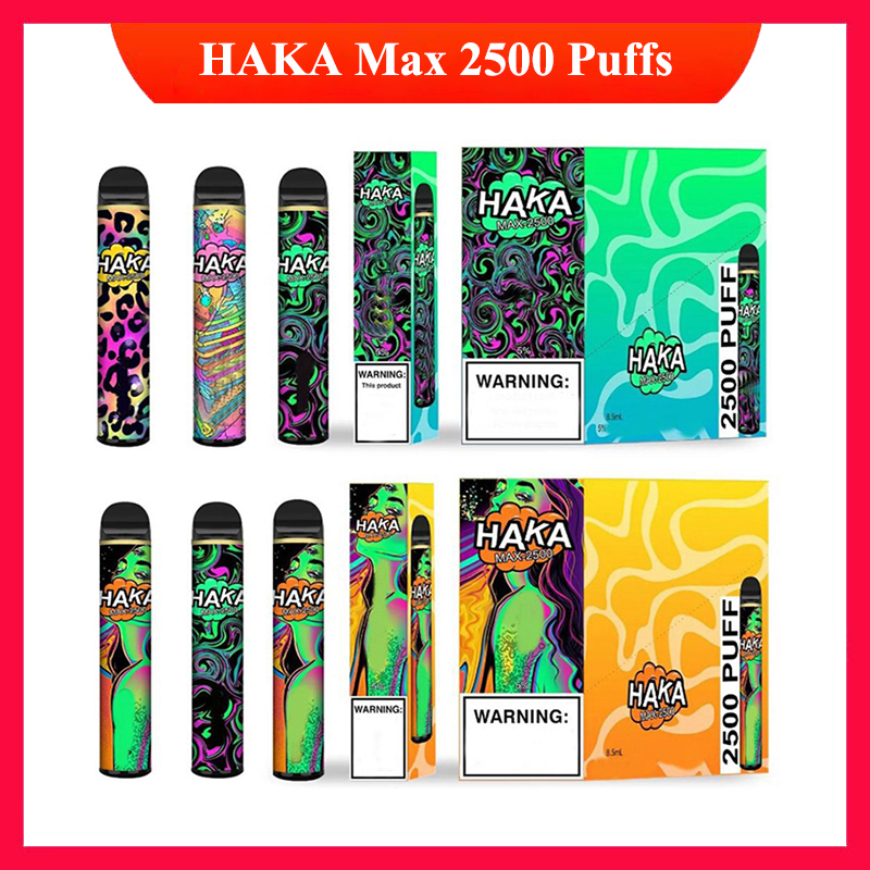 Authentic HAKA Max Disposable Vape E Cigarettes Pen Device 2500 Puffs 1350mAh Battery Prefilled 8.5ml Pods Cartridges Vaporizer Vapes Stick
Authentic HAKA Max Disposable Vape E Cigarettes Pen Device 2500 Puffs 1350mAh Battery Prefilled 8.5ml Pods Cartridges Vaporizer Vapes Stick
