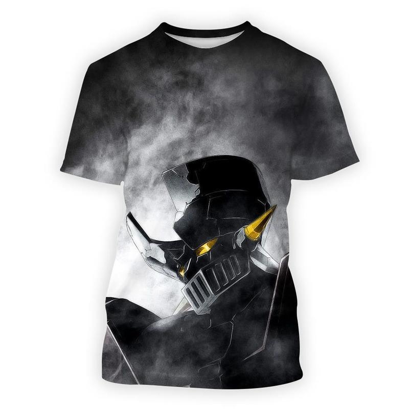 Oversized tshirt Mazinger z anime movie robot streetwear 3d print tshirt mens Short Sleeve Tops casual streetwear 220524