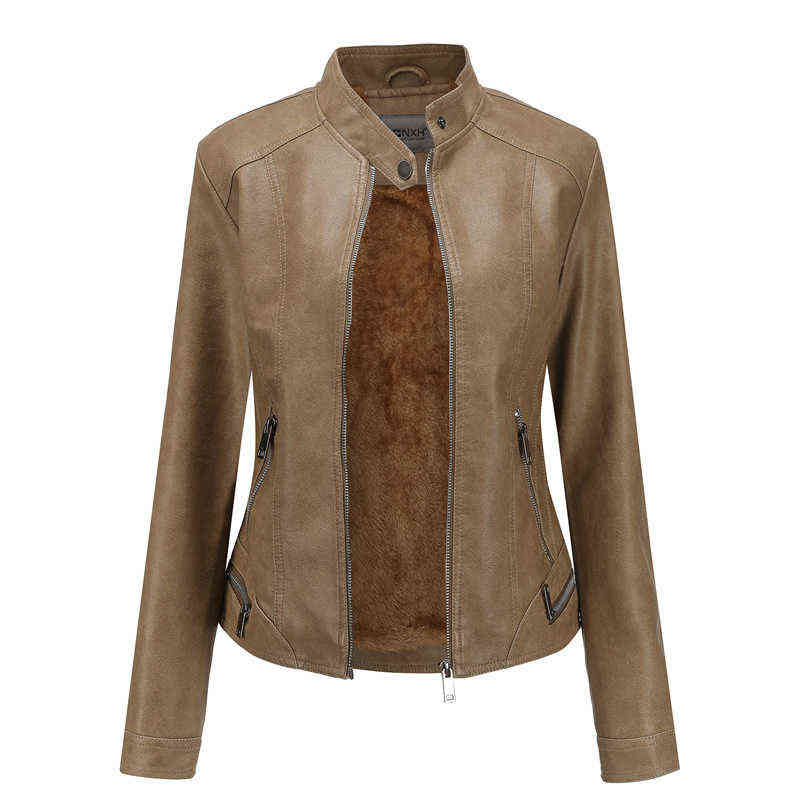 Women's PU Leather Jacket Autumn Winter Female Retro Warm Fleece Leatherette Zipper Motorcycle Coat L220728, Red
Women's PU Leather Jacket Autumn Winter Female Retro Warm Fleece Leatherette Zipper Motorcycle Coat L220728, Red