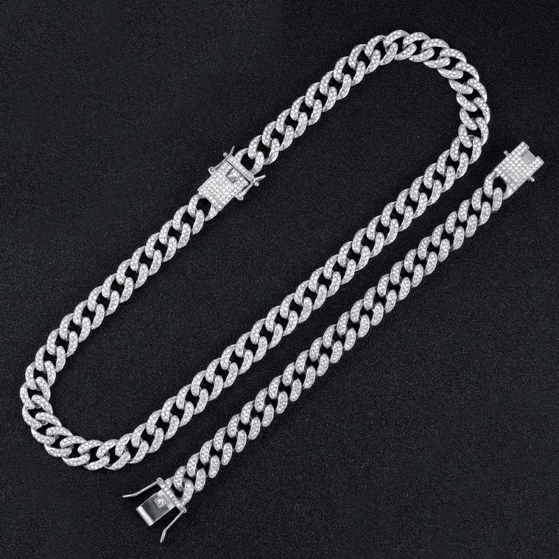 Chains 13mm Iced Out Cuban Necklace Chain Hip Hop Jewelry Man Gold Silver Rhinestone Mens Rapper NecklacesChains ChainsChains
Chains 13mm Iced Out Cuban Necklace Chain Hip Hop Jewelry Man Gold Silver Rhinestone Mens Rapper NecklacesChains ChainsChains