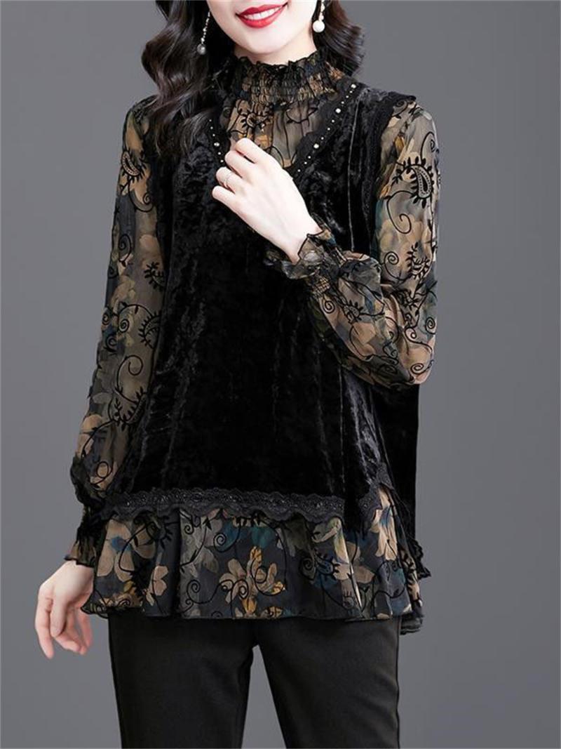 Women's Blouses & Shirts Women Spring Autumn Lady Fashion Casual Long Sleeve O-Neck Collar Sexy Lace Embroidery Blusas Tops2425Women's, Black
Women's Blouses & Shirts Women Spring Autumn Lady Fashion Casual Long Sleeve O-Neck Collar Sexy Lace Embroidery Blusas Tops2425Women's, Black