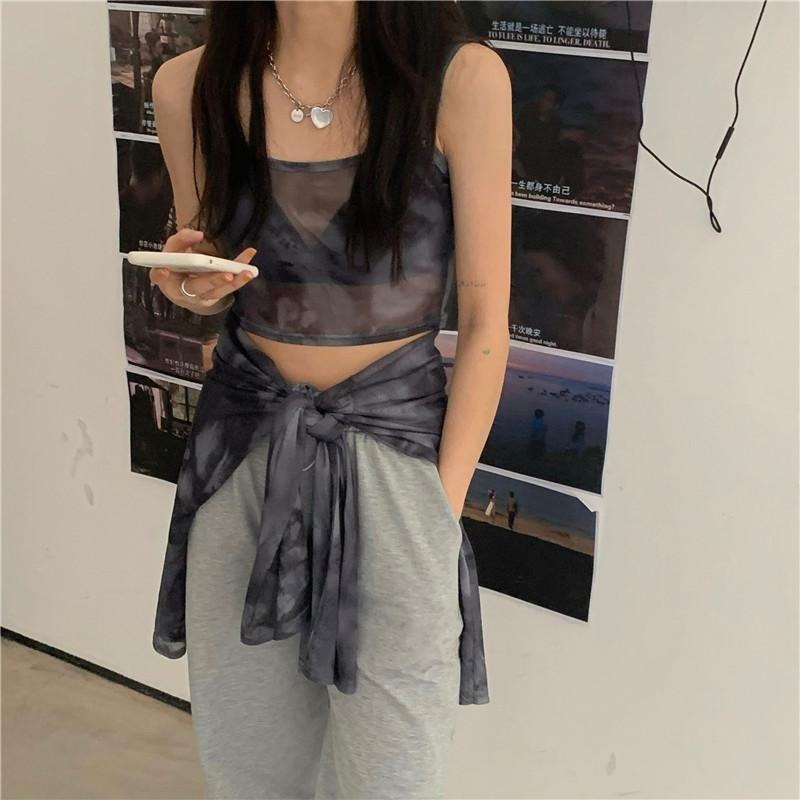 Tshirt Women Tie Dye Long Sleeve Ladies Spring Loose High Street Stylish Thin Leisure Minimalist Harajuku Ins Comfortable Chic 220527