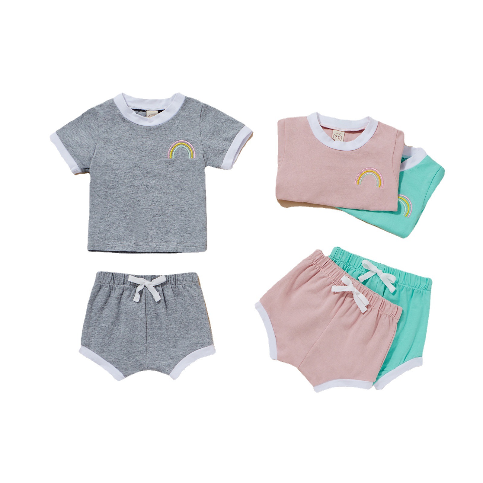 Kids Designer Clothes Girls Boys Summer Clothing Sets Child Rainbow Embroidered Tops Shorts Suits Baby Short Sleeve Blouse Pants Bloomers Outfits B26
Kids Designer Clothes Girls Boys Summer Clothing Sets Child Rainbow Embroidered Tops Shorts Suits Baby Short Sleeve Blouse Pants Bloomers Outfits B26