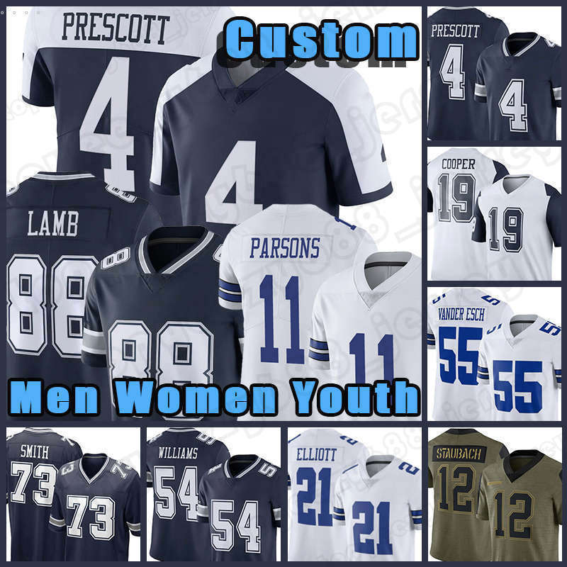 4 Dak Prescott 88 CeeDee Lamb 11 Micah Parsons Football Jerseys Ezekiel Elliott Trevon Diggs Cowboyes DeMarcus Lawrence James Washington Tyler Smith Jalen Tolbert, Custom men (niu zai)
4 Dak Prescott 88 CeeDee Lamb 11 Micah Parsons Football Jerseys Ezekiel Elliott Trevon Diggs Cowboyes DeMarcus Lawrence James Washington Tyler Smith Jalen Tolbert, Custom men (niu zai)