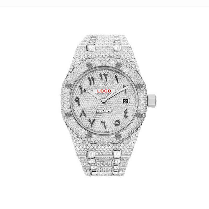 Blu New dign Japane Quartz Movement Custom Blue Arabic Number Dial Diamond Luxury wrist watch for men women jewelry 1UCJX, White gold
Blu New dign Japane Quartz Movement Custom Blue Arabic Number Dial Diamond Luxury wrist watch for men women jewelry 1UCJX, White gold