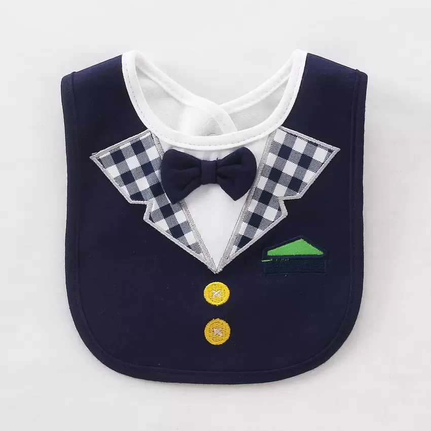 INS Infant Saliva towel Baby Dimensional Red Bow Tie Gentleman Dress Modeling Mouth Water Towel Bibs 3-laye Wear Accessories