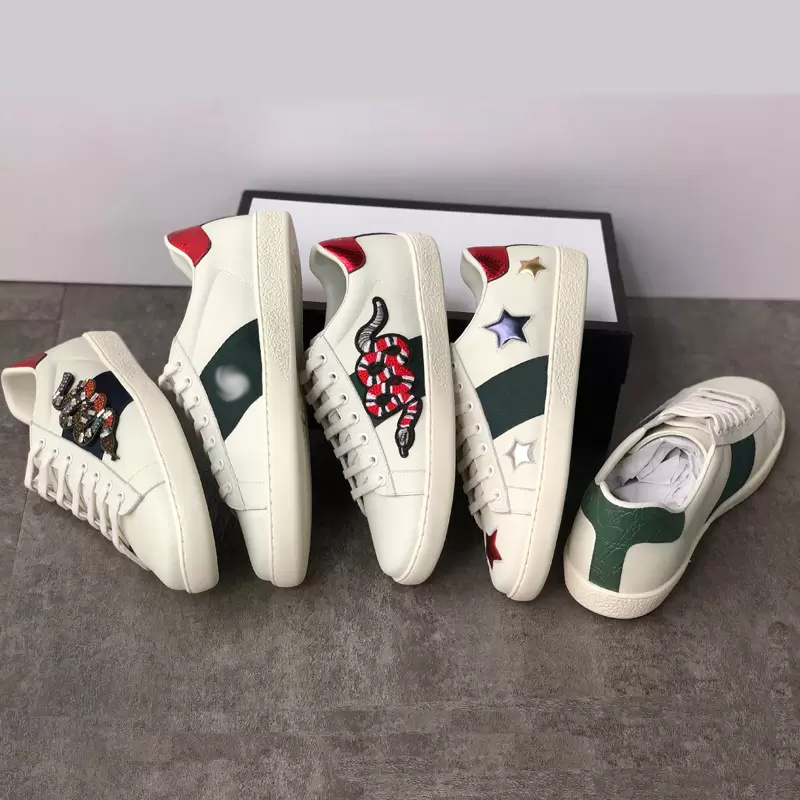 Designer Brand shoes 100% Ace leather sneaker Flower Embroidered python tiger Cock men women Classic trainers Love sneakers SZ 5-11, 14
Designer Brand shoes 100% Ace leather sneaker Flower Embroidered python tiger Cock men women Classic trainers Love sneakers SZ 5-11, 14