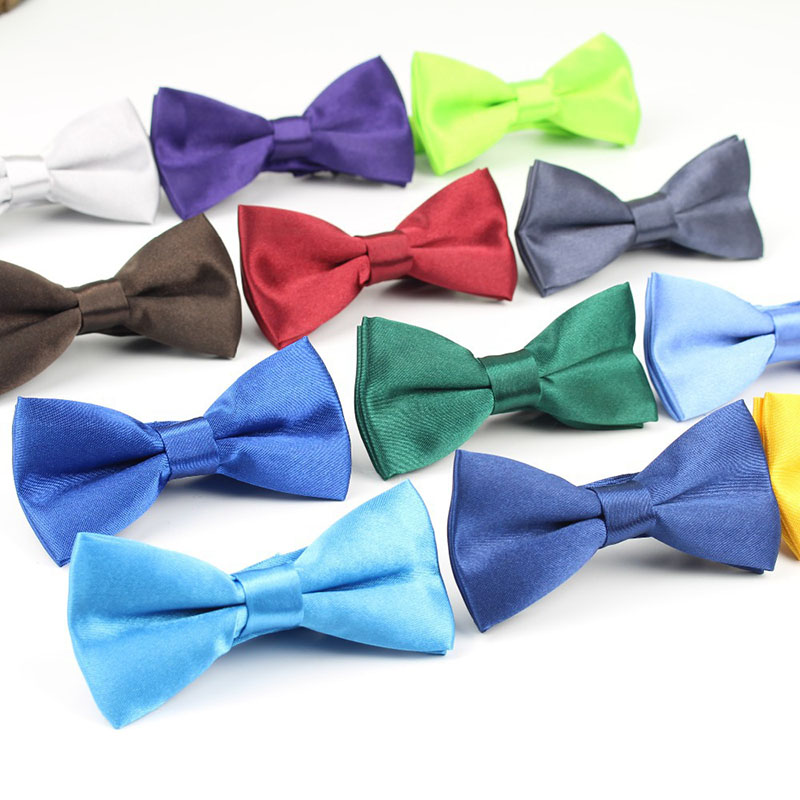 Cute Soild Color Kids Butterfly Bow Ties for Children Boys Girls Necktie Wedding Party Satin Bowtie Pet Dog Cat Neck Jewelry