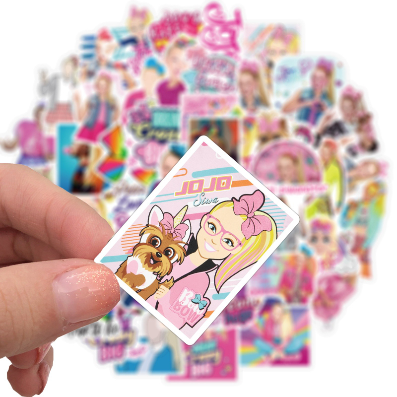 50Pcs/Lot Cute Girl Jojo Siwa Sticker Graffiti Kids Toy Skateboard car Motorcycle Bicycle Sticker Decals Wholesale