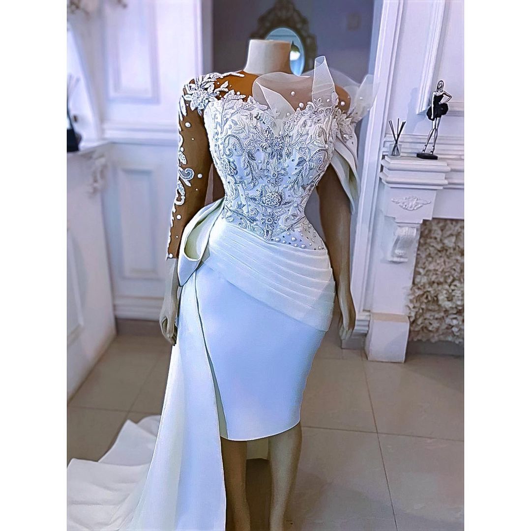 plus size arabic aso ebi stylish luxurious sheath wedding dress lace beaded crystals bridal gowns dresses zj736