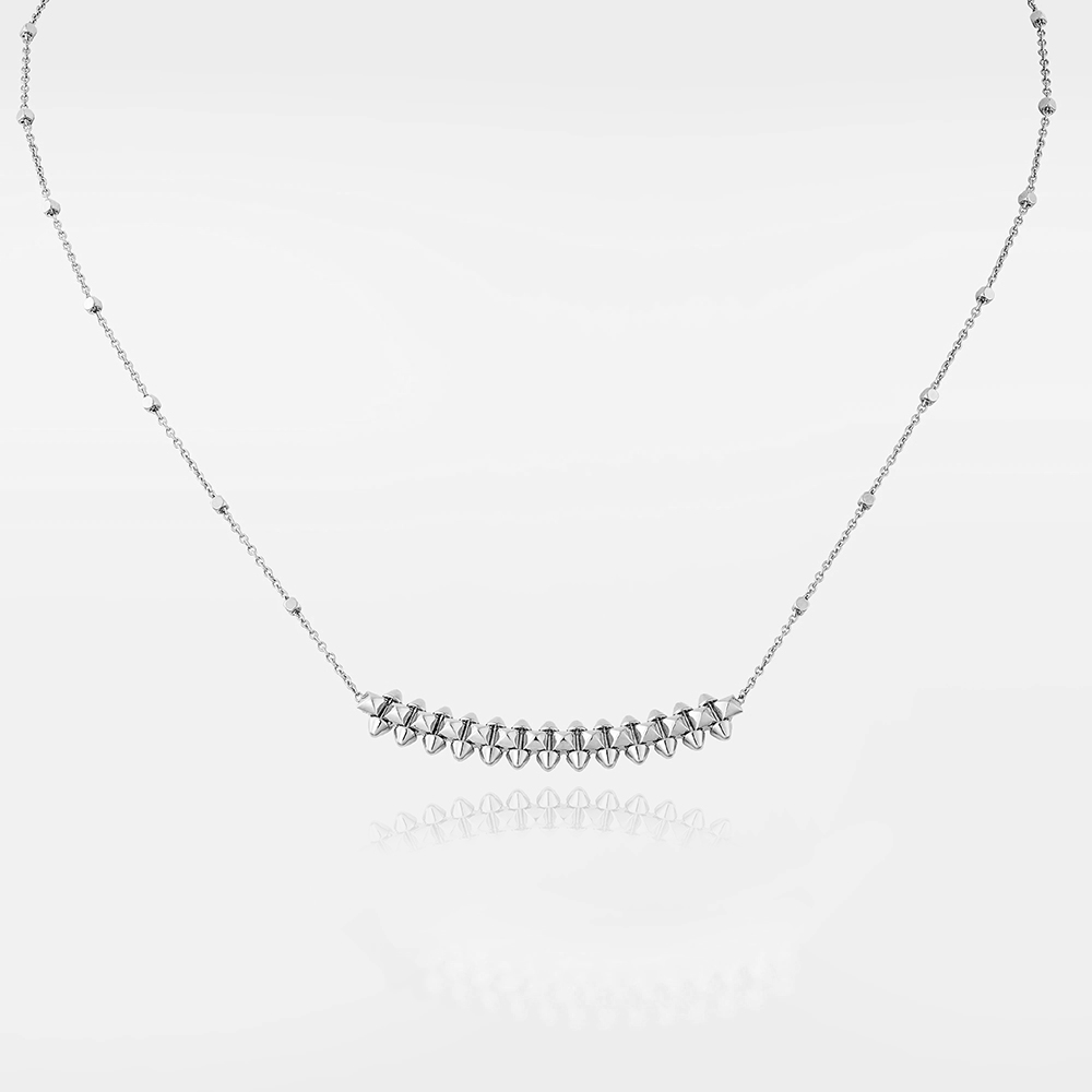 High Edition Classic Design Cubic Zirconia Rivet Clash Love Necklace Pendant Women Girls 316L Titanium Steel Wedding Jewelry Collares Collier Gold Pla