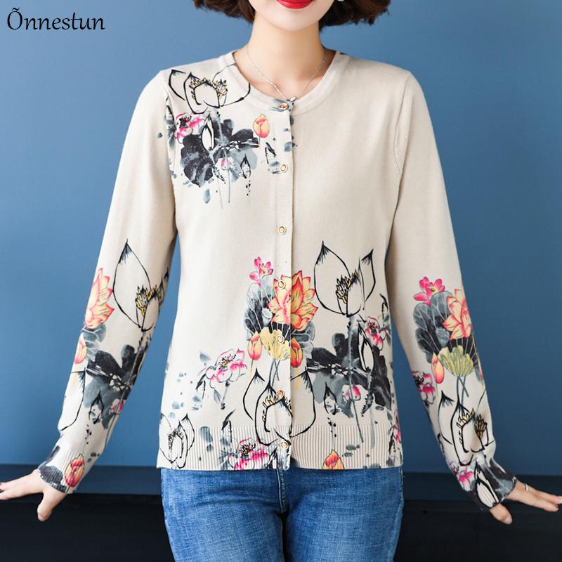 Women's Knits & Tees Print Floral Female Cardigan Chinese Style Spring Autumn High Quality Sweater Women Clothing Long Sleeve Top Cardigans, O neck
Women's Knits & Tees Print Floral Female Cardigan Chinese Style Spring Autumn High Quality Sweater Women Clothing Long Sleeve Top Cardigans, O neck