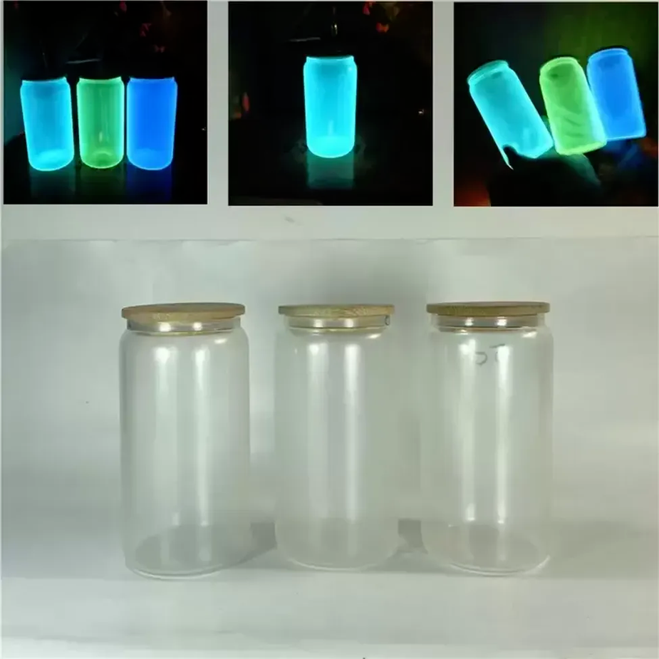 Sublimation Glow Glass With Wooden Lid 16oz White Glows Green Blue Wine Tumblers DIY Heat Transfer Beer Cups Mugs sxmy26
Sublimation Glow Glass With Wooden Lid 16oz White Glows Green Blue Wine Tumblers DIY Heat Transfer Beer Cups Mugs sxmy26