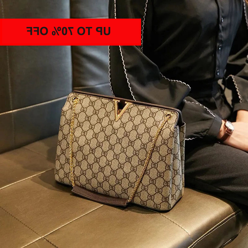 Chain Bag Leather New Printed Single Shoulder V-shaped Women's Designer Fashion Casual Handbags