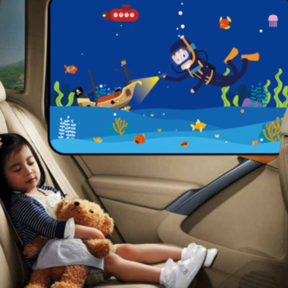 Magnetic Side Window Sunshade Curtains Adjustable Car Styling Auto Windows Sun Visor Animal Pattern Blinds