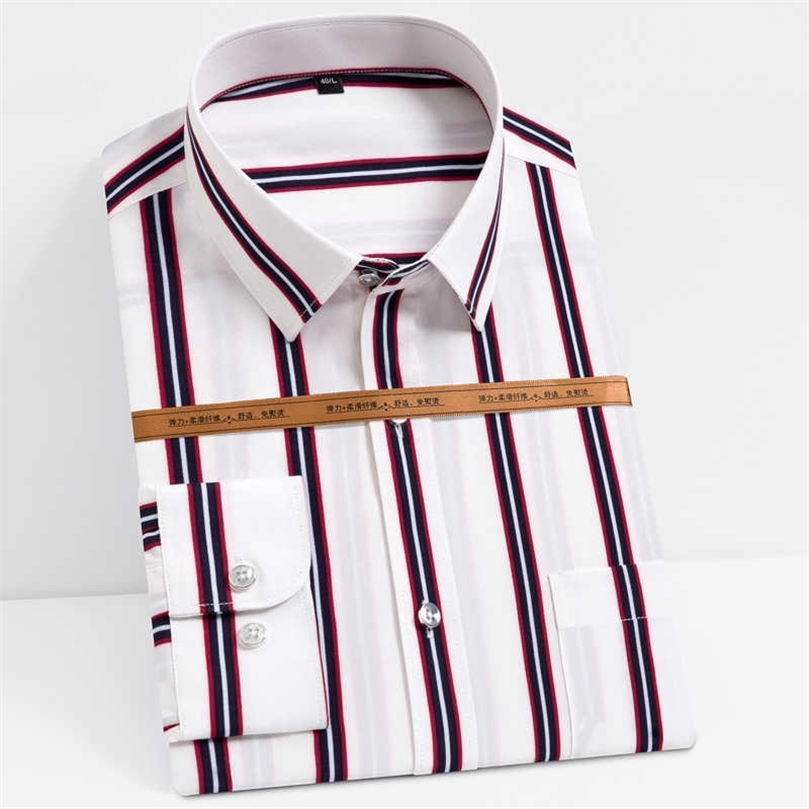Men's Fashion Long Sleeve Silky Fabric Striped Shirts Single Patch Pocket Work Casual Standard-fit Easy Care Classic Dress Shirt 210701, 280-29
Men's Fashion Long Sleeve Silky Fabric Striped Shirts Single Patch Pocket Work Casual Standard-fit Easy Care Classic Dress Shirt 210701, 280-29