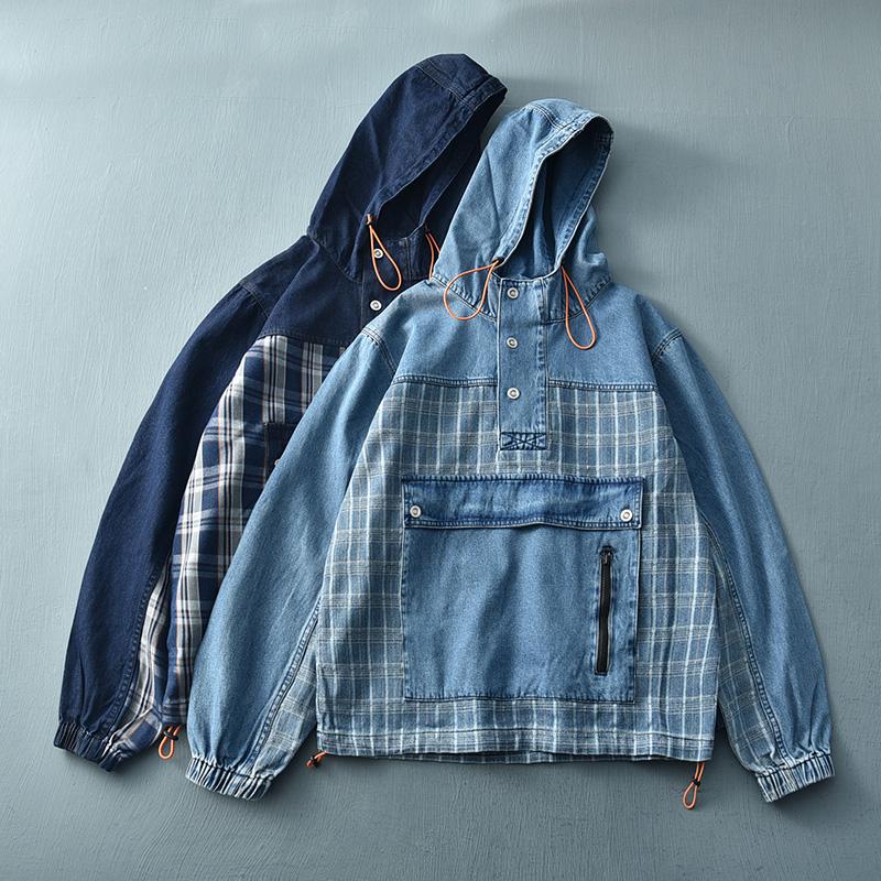 Men's Jackets 2022 Autumn Japanese Style Hooded Pullover Denim Plaid Jacket Fashion Pure Cotton Washed Loose Casual, Black;brown
Men's Jackets 2022 Autumn Japanese Style Hooded Pullover Denim Plaid Jacket Fashion Pure Cotton Washed Loose Casual, Black;brown