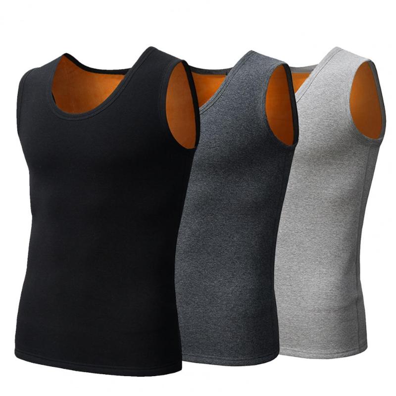 Men's Fleece Tank Top: Double-Sided Plush Thermal Undershirt For Winter Warmth
