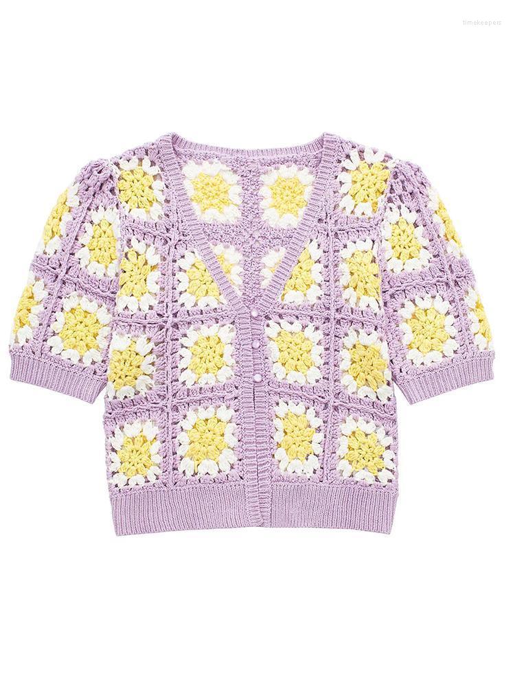 Women' Knits & Tees 2022 Women Short Sleeve V Neck Crochet Knit Cardigan Vintage Female Summer Crop TopWomen' Time22, Multi
Women' Knits & Tees 2022 Women Short Sleeve V Neck Crochet Knit Cardigan Vintage Female Summer Crop TopWomen' Time22, Multi