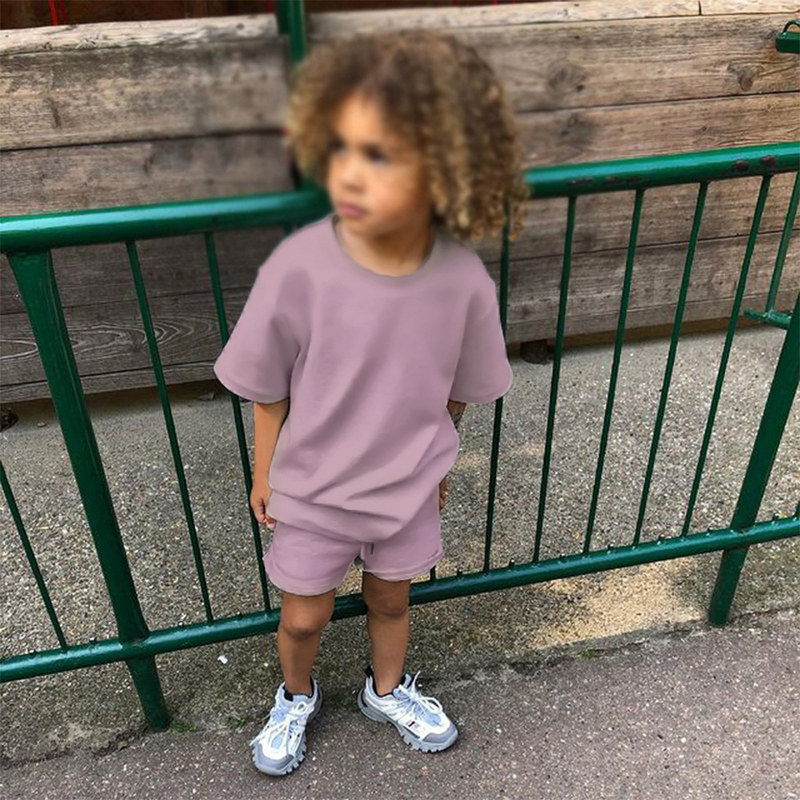 2 Pcs Novelty Summer Baby Boy Sport Outfits Clothes Sets Girls Clothing Solid Top T-Shirt+Shorts Children Tracksuit For Kid 220507