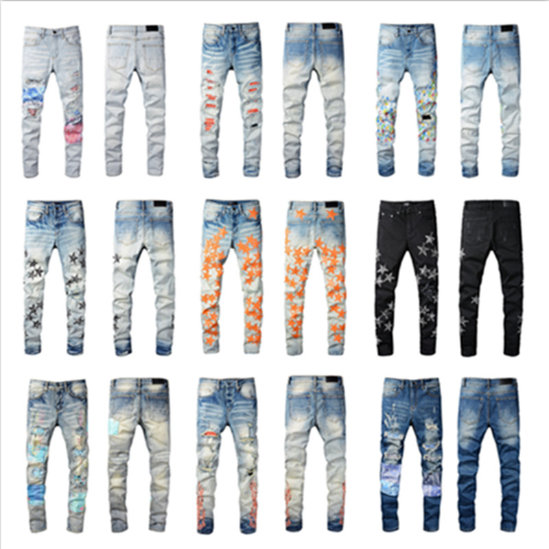 Mens Jeans Designer Skinny Distress Ripped Destroyed Stretch Biker Denim white Black Blue Slim Fit Hip Hop Pants For Men size 28-40 High Quality, #012
Mens Jeans Designer Skinny Distress Ripped Destroyed Stretch Biker Denim white Black Blue Slim Fit Hip Hop Pants For Men size 28-40 High Quality, #012