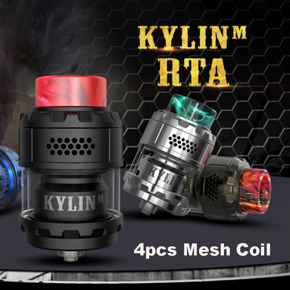 

Top Quality Kylin M RTA Mesh Coil Base 24mm 3ml/4.5ml Tank Atomizer Top Honeycomb Airflow Large Build Deck Vaporizer Tanks229i