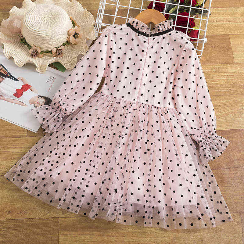 Lace Princess Dress Summer Girls Clothes 3 5 8 Years Kids Dresses for Girls Polka Dot Flower Wedding Evening Children Clothing Y220510