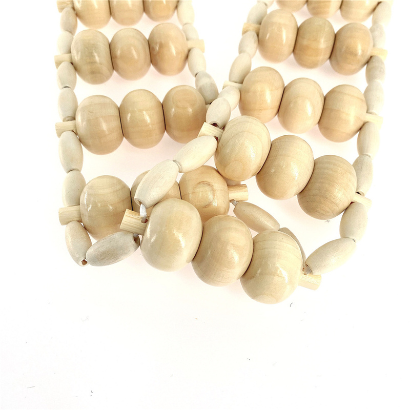 Wood Back Massage Roller Rope Wood Therapy Cellulite Tools Self Tools For Neck Leg Pain Relief 220712