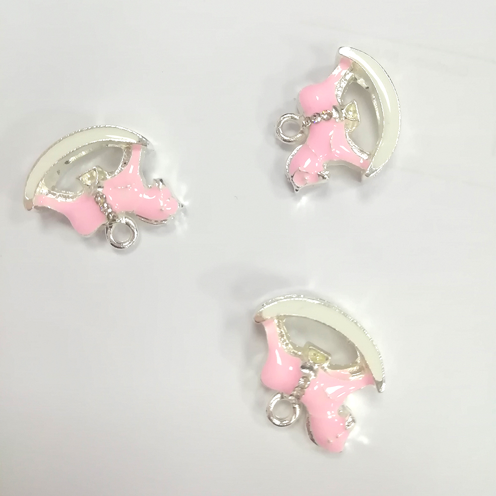 20pcs Cute Small Mix Color Silver /Gold Plated DIY Craft Charms For Kids Enamel Rhinestone Animal Rocking Horse Pendant Charm For Bracelet /Necklace M