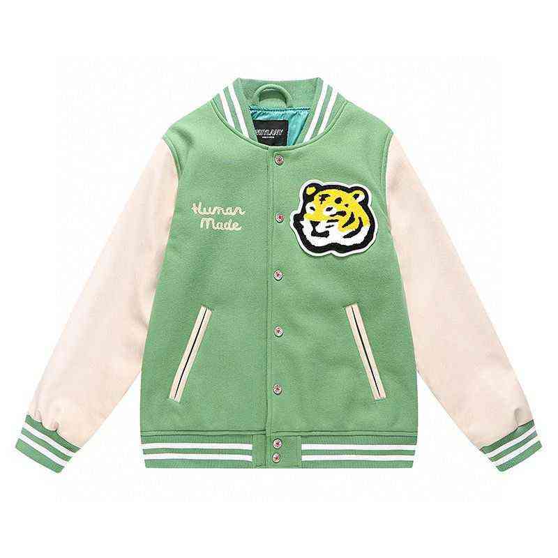 Designer jacket Nigo Human Made Tiger Head Hot Dog Men and Women Autumn Winter New Couple American Maoni Baseball Jacket Spring 62KZ, Green
Designer jacket Nigo Human Made Tiger Head Hot Dog Men and Women Autumn Winter New Couple American Maoni Baseball Jacket Spring 62KZ, Green