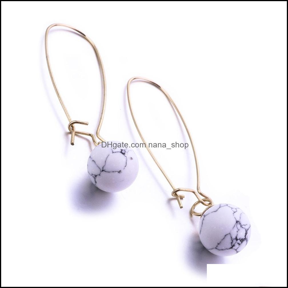 Dangle Chandelier Earrings Jewelry Round White Green Turquoise Kallaite Marble Natural Stone Gold Color Metal For Women Drop Delivery 2021
Dangle Chandelier Earrings Jewelry Round White Green Turquoise Kallaite Marble Natural Stone Gold Color Metal For Women Drop Delivery 2021